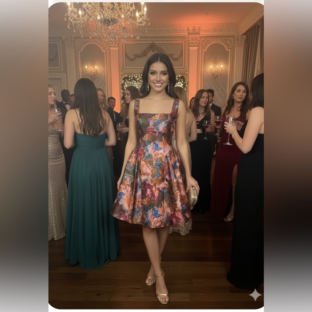 WOW Couture Multicolor Floral Prom Dress
